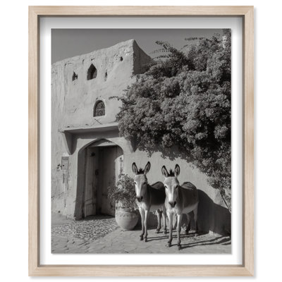 Morning Wait BW Shadowbox Animals Print by Oliver Gal, Black Frame, 16 x 20