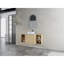 Meuble-lavabo mural avec lavabo d'art en céramique et 2 tablettes de rangement, porte à fermeture en douceur, emballage KD, contreplaqué