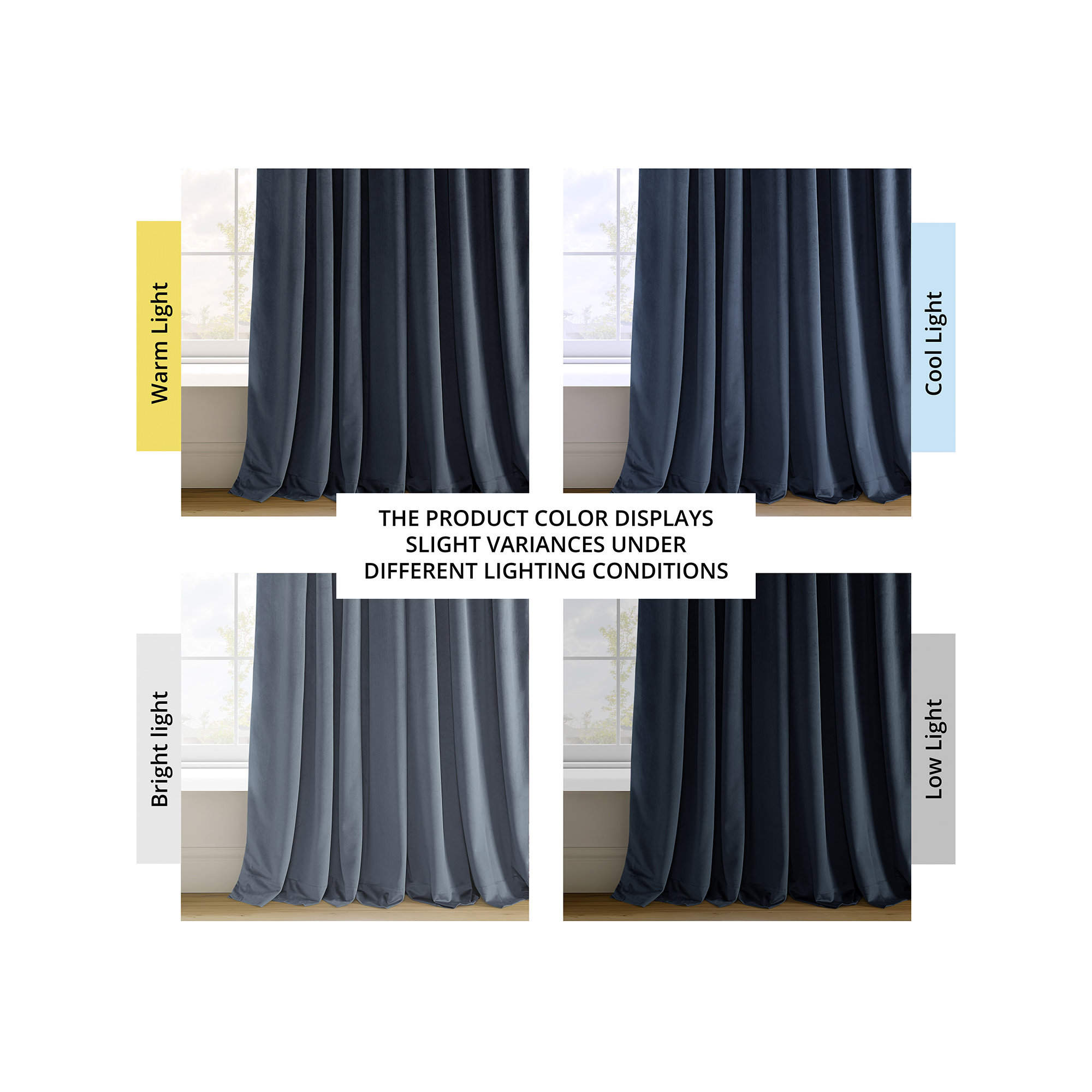 Balone French Pleat Signature Velvet Curtains for Bedroom Blackout Curtains for Living Room Single Panel, Midnight Blue