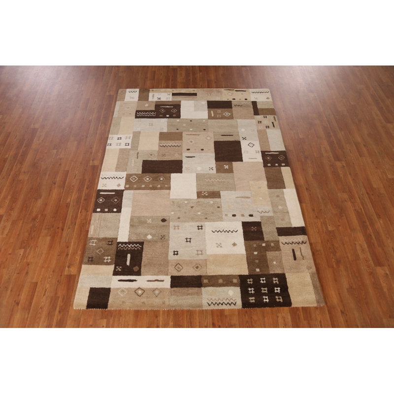 Tapis tribal à motif géométrique Gabbeh