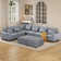 Shaped 6 Seats Modular Sectional Sofa with Storage Seats, Phone Holder and Console Table