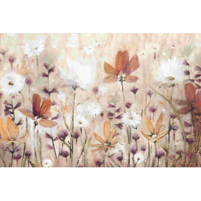 Fleurs multicolores - peinture sur toile tendue