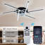Ventilateur de plafond encastré 32 pouces avec lumière, Fandelier à profil bas, ventilateur de plafond à DEL, moteur silencieux réversible à 6 vitesses, lumière à intensité variable, application et télécommande, pour le salon de la chambre à coucher