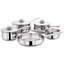 Stellar 1000 Set of 5 Stainless Steel Deep Saucepans, 14/16/18/20cm Pans with 24cm Non-Stick Fry