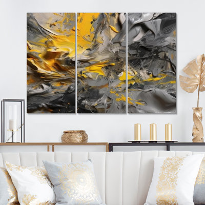Craige " Bliss Of Happiness In Grey And Yellow " 3 - Pieces