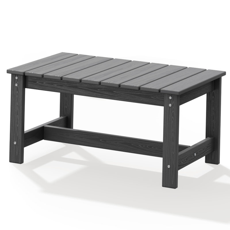 HDPE Rectangular Outdoor Coffee Table, Gray