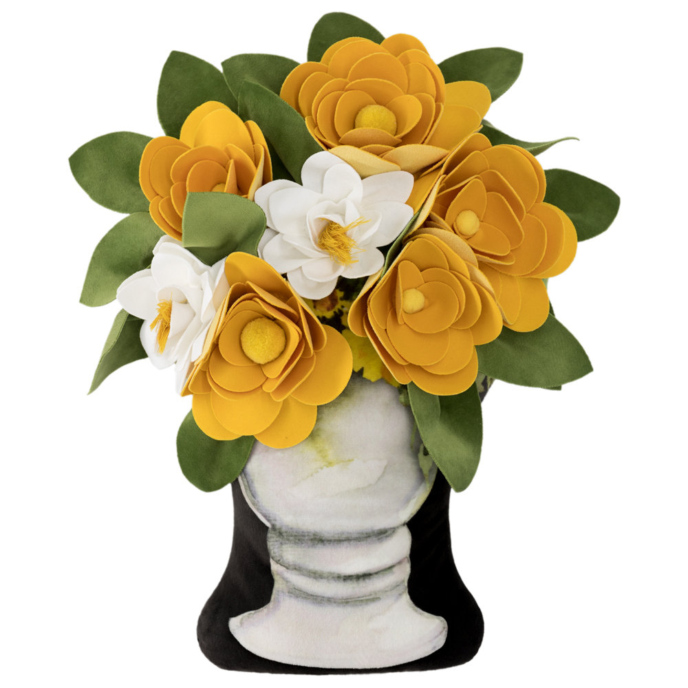 Accent Pillow Simulation Applique Pillow Embroidered Cushion Decorative Flowerpot Throw Pillow JWH 