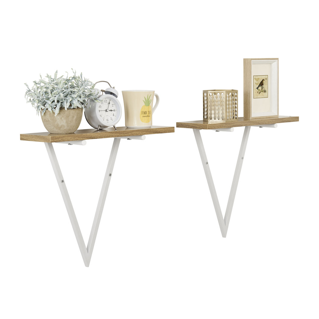 Clydean Floating Reversible Triangle Wall Shelves (Set of 2) Ebern Designs