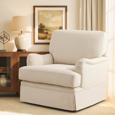 Muro Modern Skirted Swivel Accent Chair with Removable Cushion For Living Room,Bedroom,Office