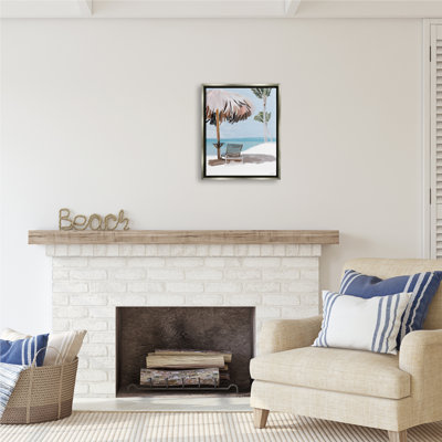 Conception d'art sur toile Stupell Industries par Tropical Beach Hut par Amelia Noyes