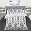 Ikat gris Ogee - ensemble de housse de couette abstrait - microfibre de polyester-219372235