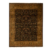 High-Quality Hand-Knotted Black And Gold Area Rug