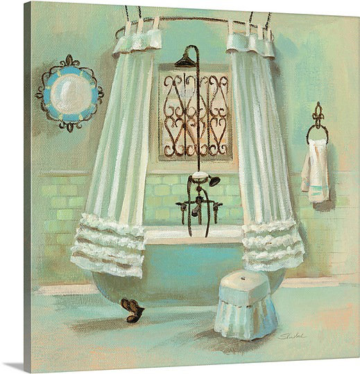 « glass tile bain ii » par silvia vassileva,, reproduction d’art sur toile, H 16 po x l 16 po x P 1,25 po