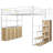 Full Size Metal Loft Bed with Storage Staircase and Wardrobe,Shelves and Lockers-2003600760
