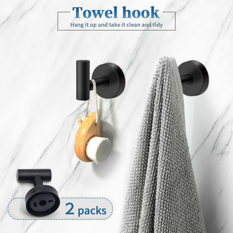 Wall Towel Rack, Black