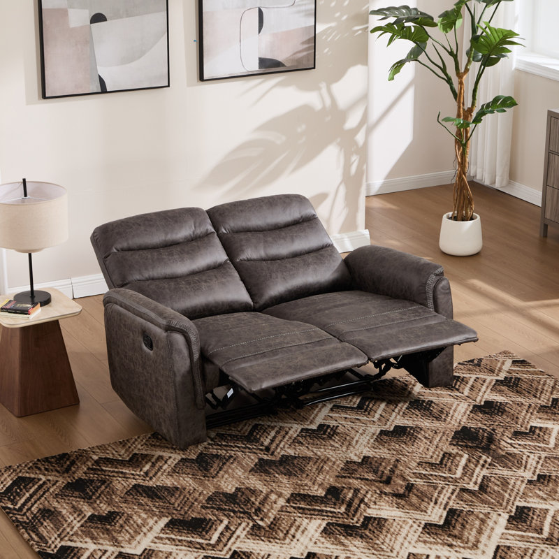 Canapé inclinable manuel rembourré 59 po Garst, Taupe Grey