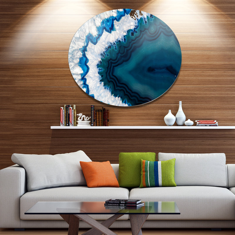 «Blue brésilien Geode», impression sur métal, H 23 po x l 23 po x P 1 po