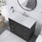 36 In. W X 18 In. D X 34 In. H Single Sink Bath Vanity In Black With Adjustable Shelves