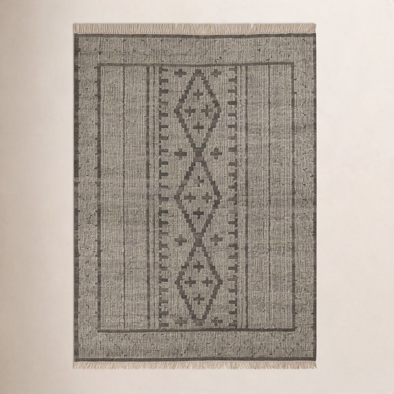 Bristol Oriental Area Rug in Gray/Brown, Rectangle 8' x 10'