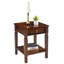 Table d'appoint / table de chevet classique classique avec plateau en placage à motif en X et tablette inférieure