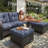 Layinsun 5 Pieces Outdoor Patio Furniture Set, Rattan Wicker Swivel Chair With Ottoman-108053234-108053231