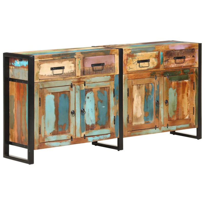 Romford 172cm Solid Wood Sideboard, Brown/Black