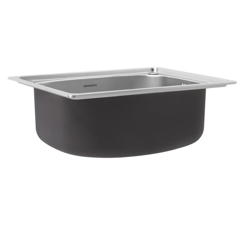 Belfry Kitchen Eva 395mm W Single Bowl Stainless Steel Drop-In Kitchen Sink