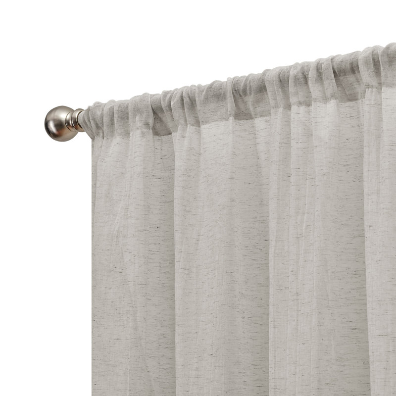 Solid Semi-Sheer Curtain Panels, Natural, 50" W x 108" H