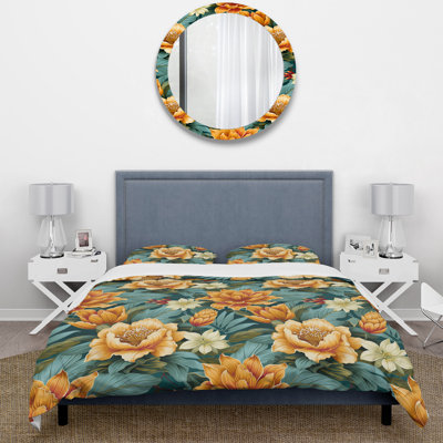 Pineapple Serenity Tropical Pattern II - Ensemble de housse de couette tropical