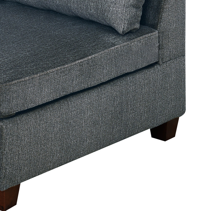 - Collection chenille et chaises grises 5 pièces