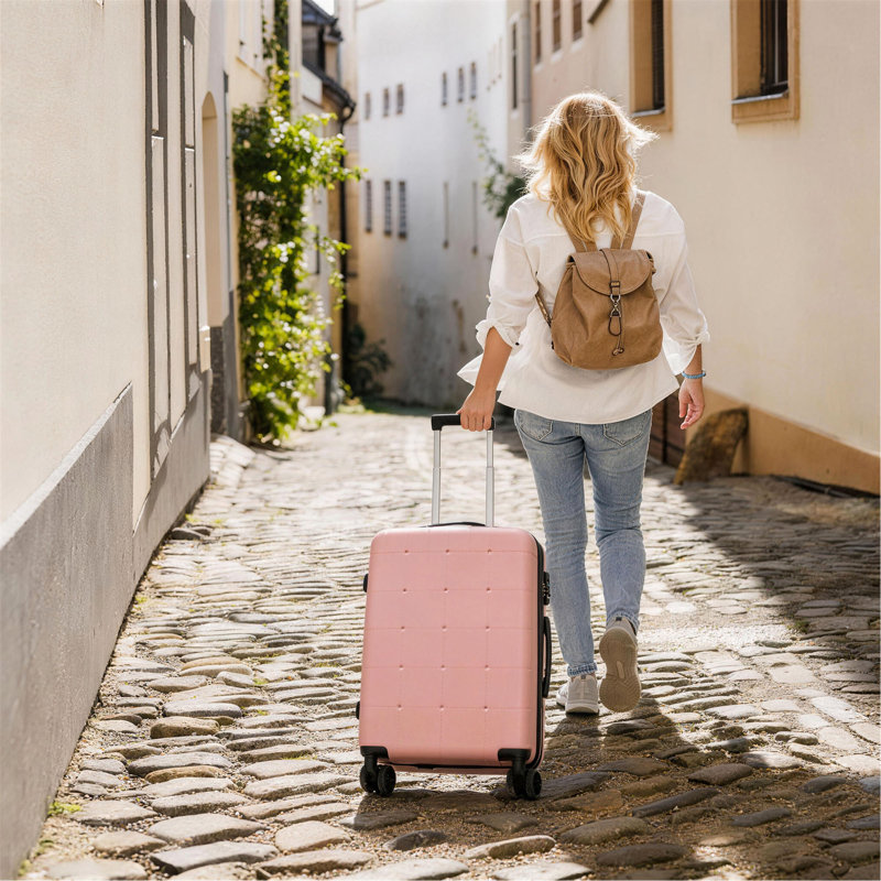 Ensemble de valises rigides 5 pièces avec sacs, bagage à main semi-ouvert 20 po avec port USB, bagage extensible 24 po 28 po avec roulettes doubles verrou TSA