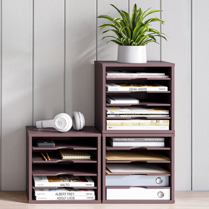 Logan Stackable 5-Tier Paper, Mail and File Organizer, Espresso