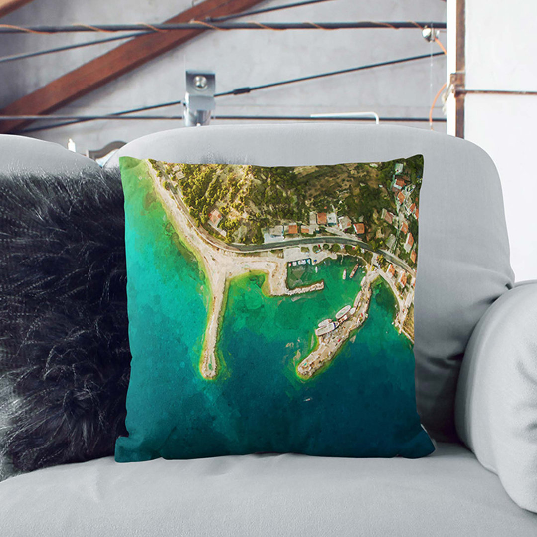 Croatia from Above Cushion with Filling