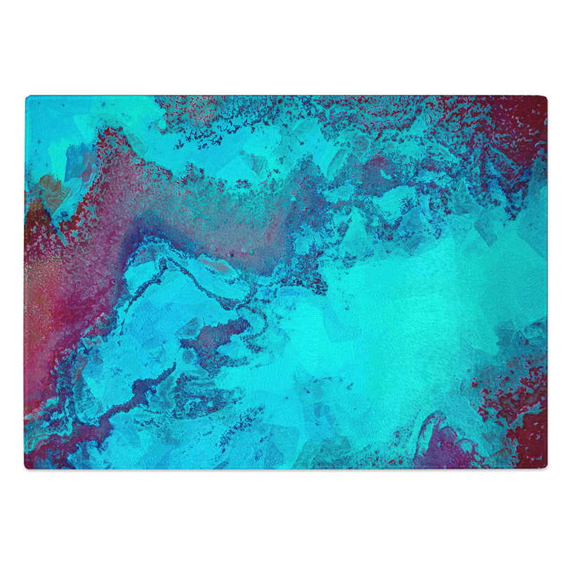 Glass Endless Kiss in Abstract Chopping Board, 39 cm W x 28.5 cm L