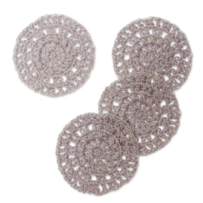 Polyester Round 4 Piece Coaster Set