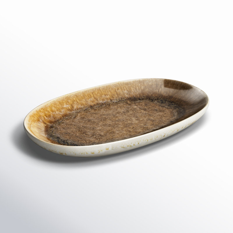 Point Lobos Stoneware Platter, 1" H x 8.5" W x 14" D