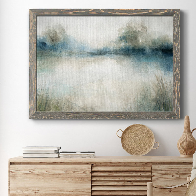 Still Still Waters I - Cadre photo, reproduction d'art sur papier, H 31,5 po x l 23,5 po x P 1,5 po, gris
