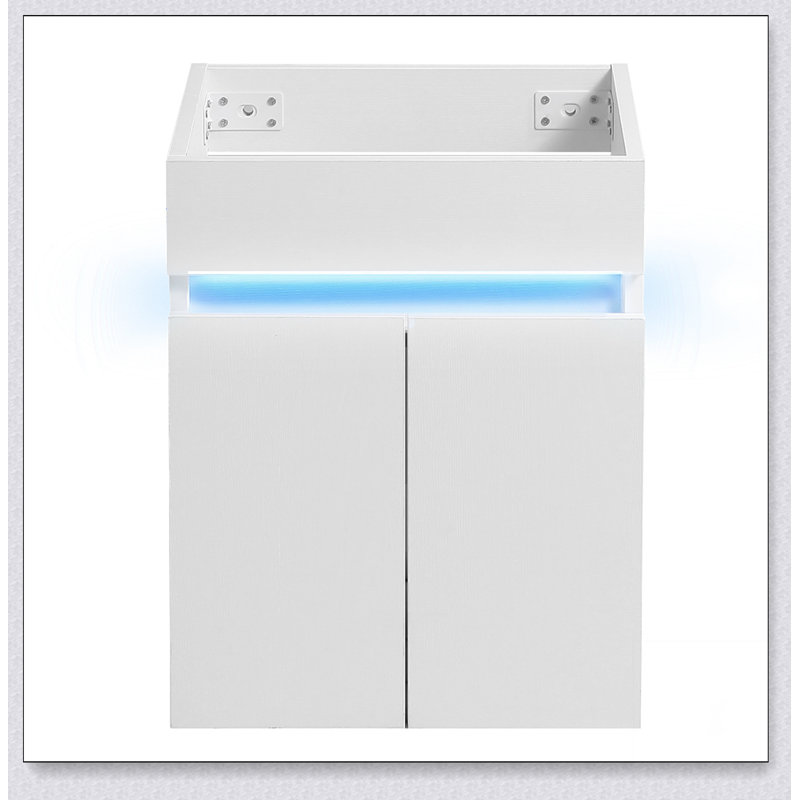 Meuble-lavabo de 16 po avec lavabo, capteur de lumière, espace de rangement