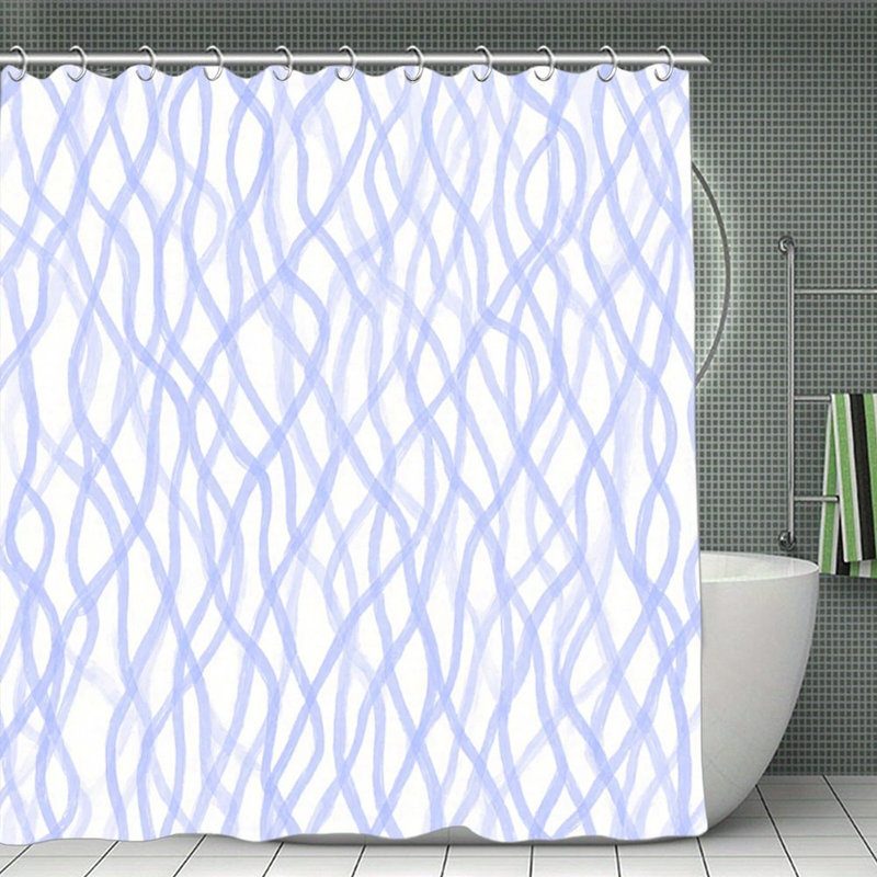 Rideau de salle de bain mauve clair et ondulé, 72 po x 72 po