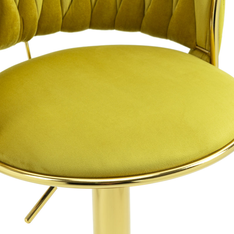 Tabouret de bar Christal, Olive terne, Or