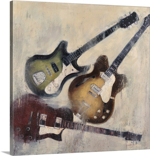 «guitares i» par peinture impression sur toile Joseph Cates, 20" H x 20" L x 1,25" D