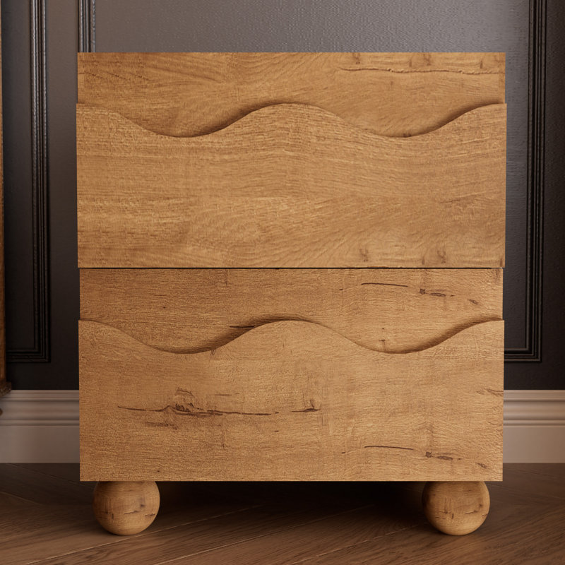 2 - Drawer 19.7"W Nightstand, Natural