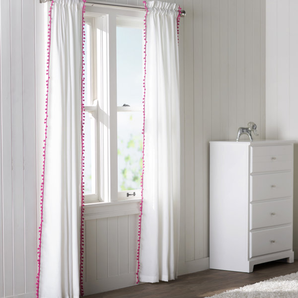 dkny pink pom pom curtains