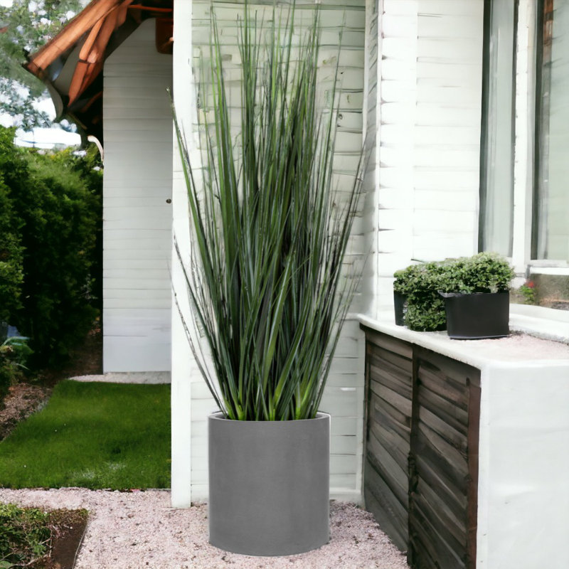 Pot de fleurs en fiberstone, Gris, H 20 po x l 20 po x P 20 po