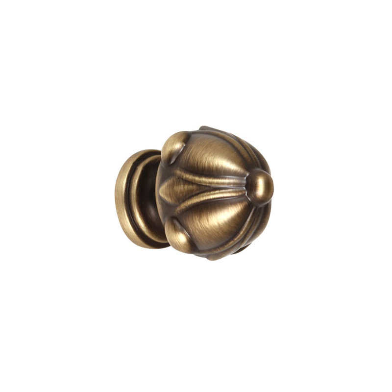 Ornate Novelty Knob, Antique English Matte, 1.25" H x 1.25" W x 1.5" D