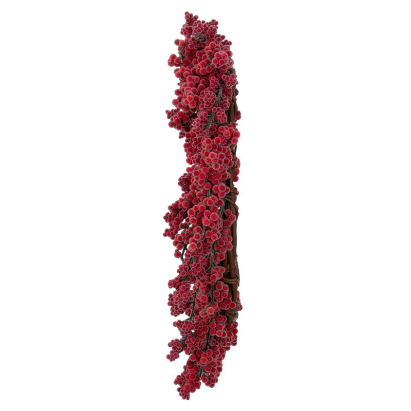 24" Artificial Red Ice Berry Wreath