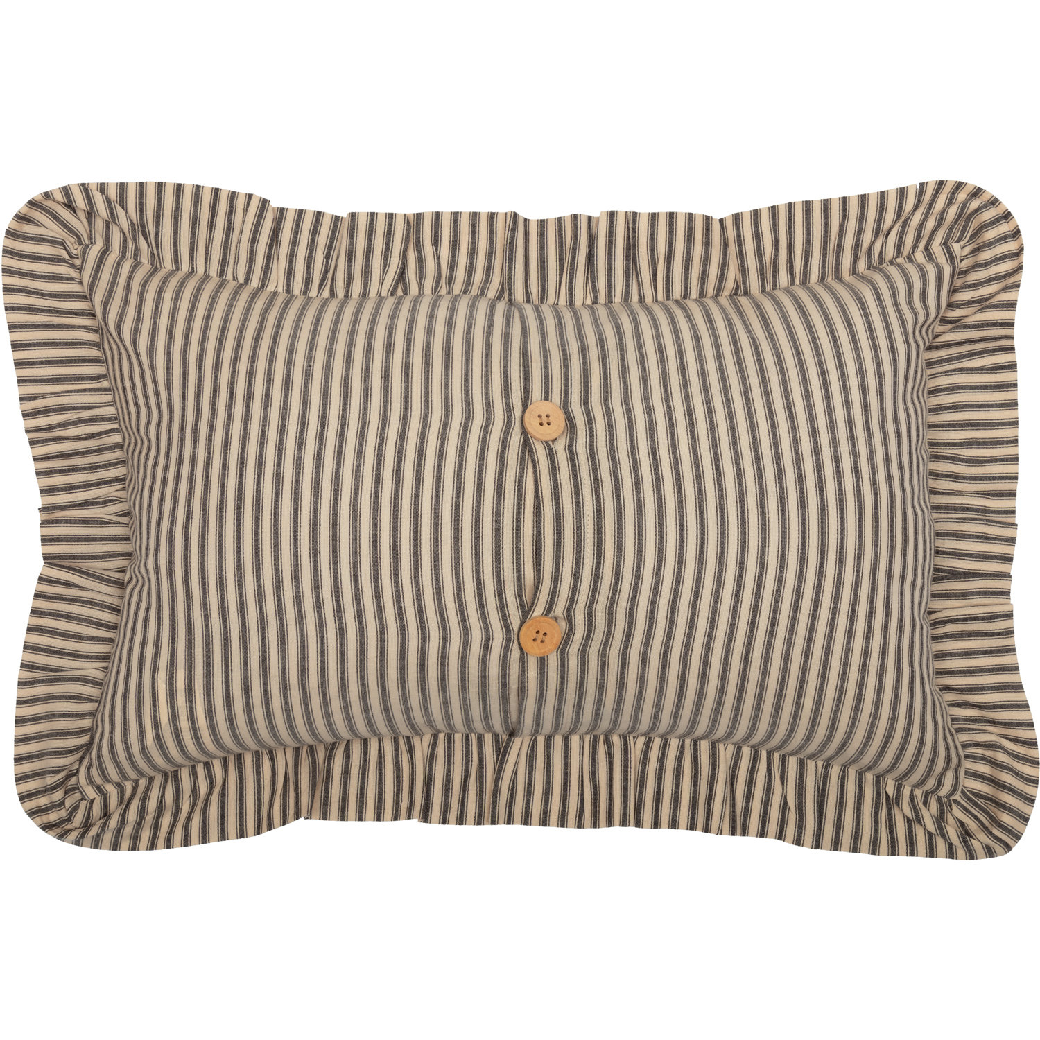 Vanora 22" x 14" Cotton Throw Pillow, Dark Crème/Coal Black, Polyester/Polyfill