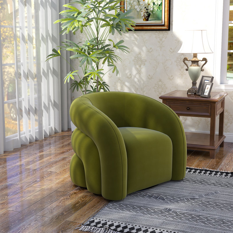 Fauteuil demi-tonneau pivotant Bricyn, Vert