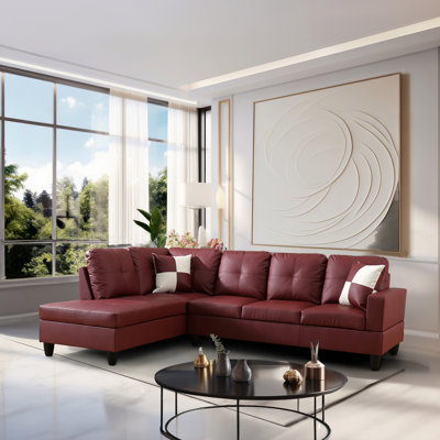 Berdena Faux Leather L-Shaped Sectional Left Hand Facing