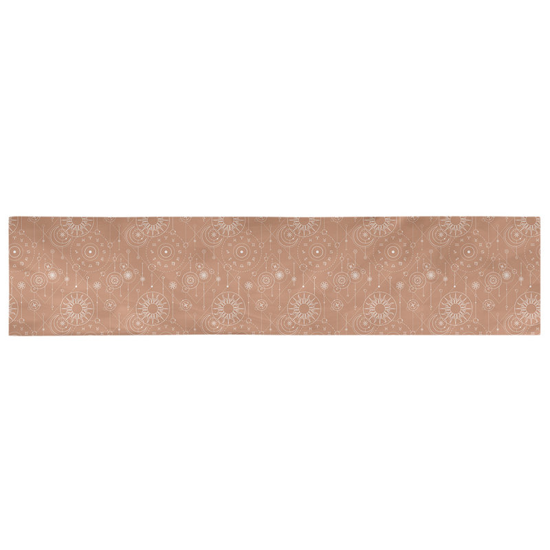 Chemin de table astrologie Avicia, 90 po x 16 po, Orange, Polyester sergé